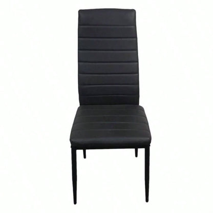 4pcs Elegant Assembled Stripping Texture High Backrest Dining Chairs BlackReplace encoding13028198 - 18410366