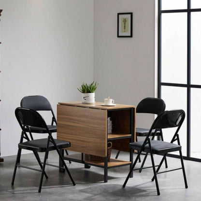 Old Code334575574pcs Elegant Foldable Iron PVC Chairs Convention Exhibition Black