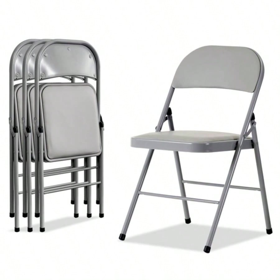 Same code525297684pcs Elegant Foldable Iron PVC Chairs Convention Exhibition Gray