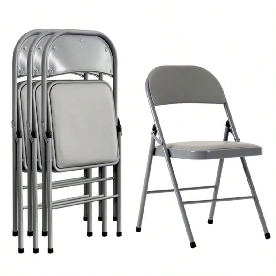 Same code525297684pcs Elegant Foldable Iron PVC Chairs Convention Exhibition Gray