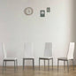 4pcs backrest cushion horizontal sewing decoration PU leather dining chair round tube white cushion gray leg N201 Replace encoding 13029116
