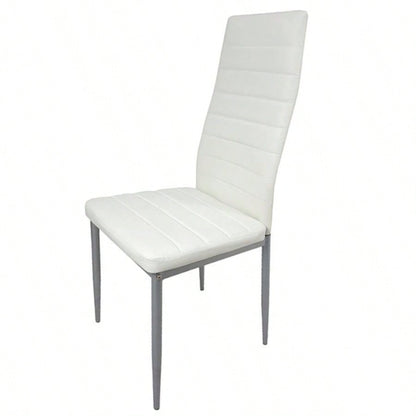 4pcs backrest cushion horizontal sewing decoration PU leather dining chair round tube white cushion gray leg N201 Replace encoding 13029116