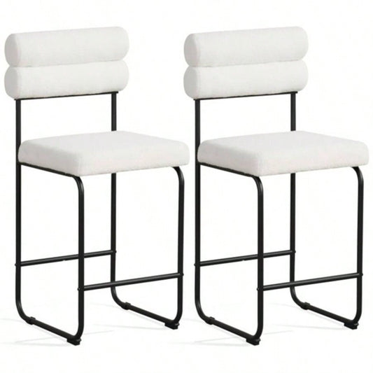 2 PCS Counter Height Bar Stools 26#39; #39; Counter Stools - White