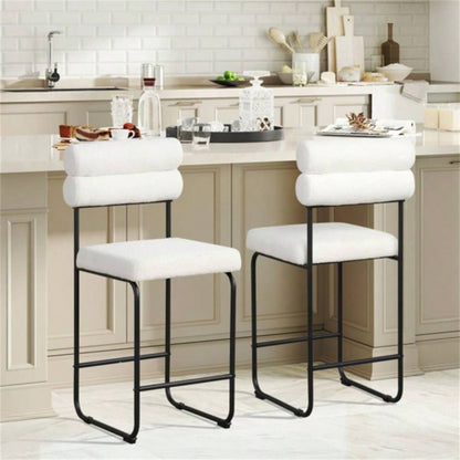 2 PCS Counter Height Bar Stools 26#39; #39; Counter Stools - White