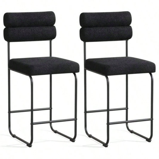 2 PCS Counter Height Bar Stools 26#39; #39; Counter Stools - Black