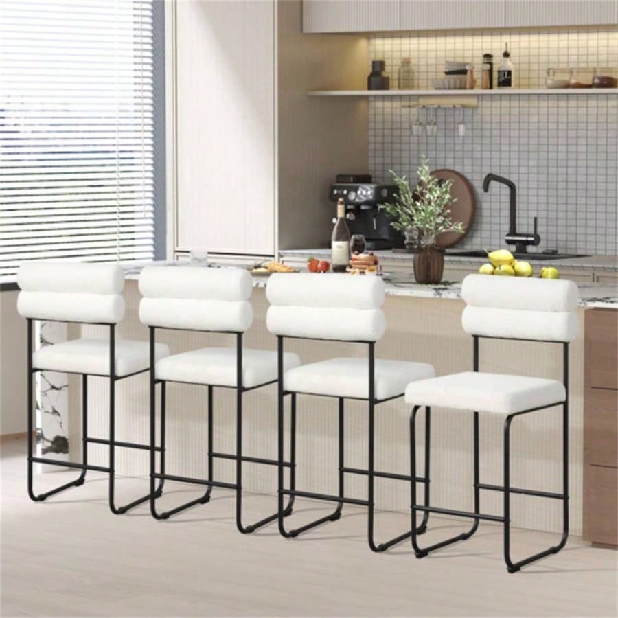 2 PCS Counter Height Bar Stools 26#39; #39; Counter Stools - White