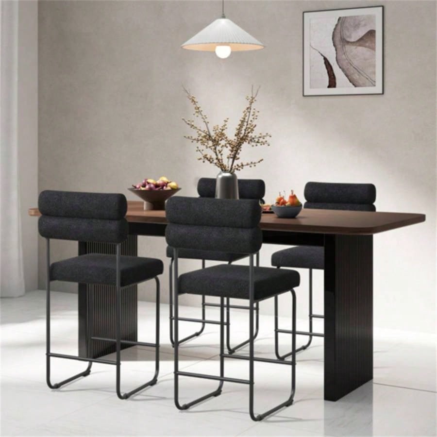 2 PCS Counter Height Bar Stools 26#39; #39; Counter Stools - Black