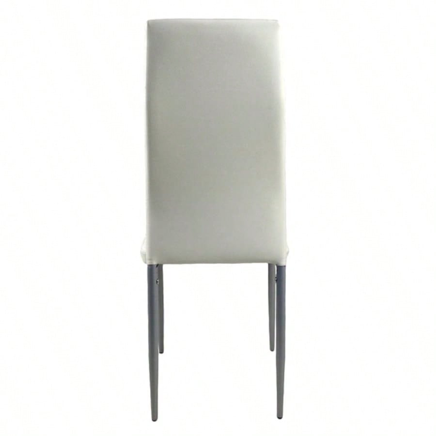 4pcs backrest cushion horizontal sewing decoration PU leather dining chair round tube white cushion gray leg N201 Replace encoding 13029116