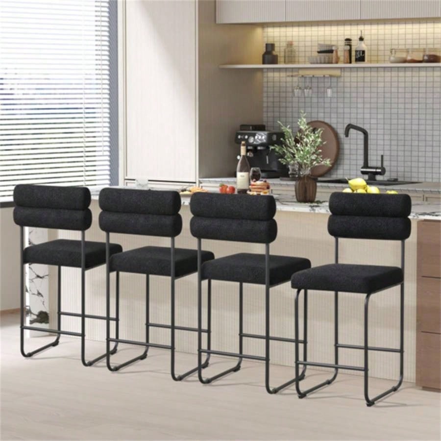 2 PCS Counter Height Bar Stools 26#39; #39; Counter Stools - Black