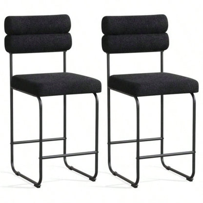 2 PCS Counter Height Bar Stools 26#39; #39; Counter Stools - Black