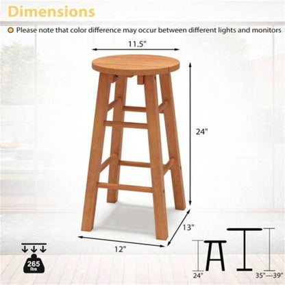 2 pieces wooden round bar stools