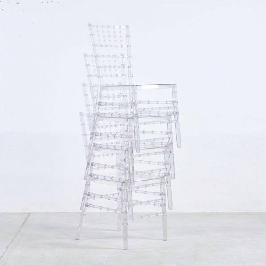 Wedding chair, dining chair, set of 4, plastic