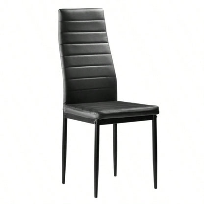 6pcs Elegant Assembled Stripping Texture High Backrest Dining Chairs Black code: BSTWCEZKMG