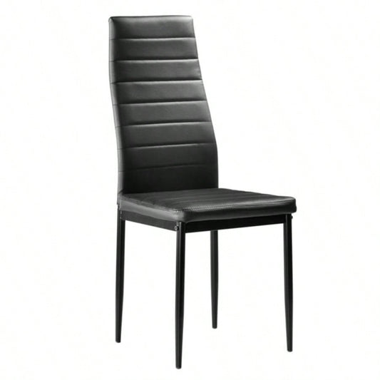 6pcs Elegant Assembled Stripping Texture High Backrest Dining Chairs Black code: BSTWCEZKMG