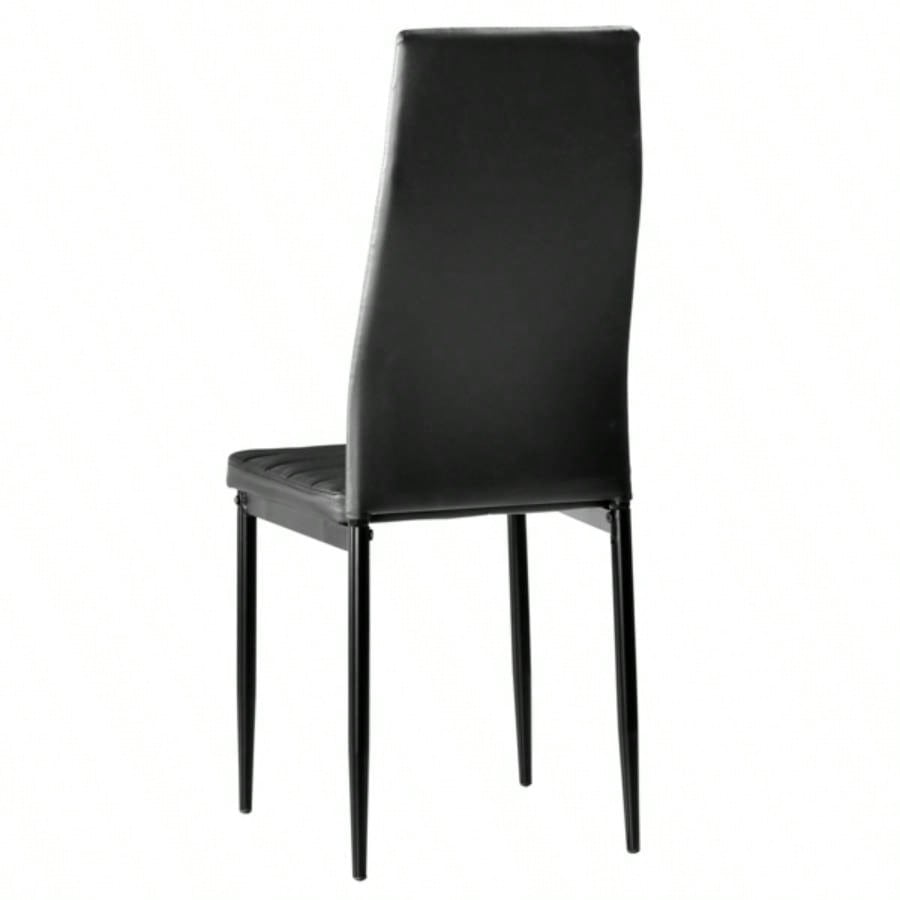 6pcs Elegant Assembled Stripping Texture High Backrest Dining Chairs Black code: BSTWCEZKMG