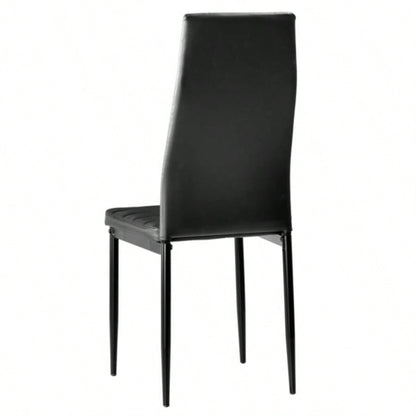 6pcs Elegant Assembled Stripping Texture High Backrest Dining Chairs Black code: BSTWCEZKMG
