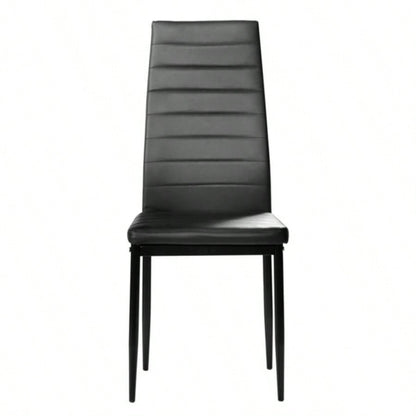 6pcs Elegant Assembled Stripping Texture High Backrest Dining Chairs Black code: BSTWCEZKMG