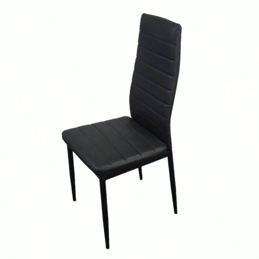 6pcs Elegant Assembled Stripping Texture High Backrest Dining Chairs Black code: BSTWCEZKMG