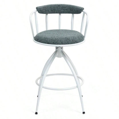 2639; 39; Swivel Counter Height Bar Stool, Set of 2 - Fabric with Metal Frame, Modern Industrial Design Bar Chairs Kitchen Island, Dining Room, Home Bar, Counter BLUE