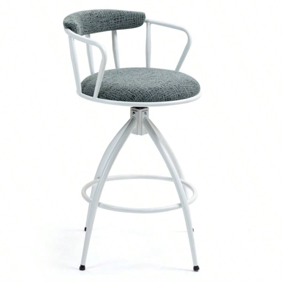 2639; 39; Swivel Counter Height Bar Stool, Set of 2 - Fabric with Metal Frame, Modern Industrial Design Bar Chairs Kitchen Island, Dining Room, Home Bar, Counter BLUE