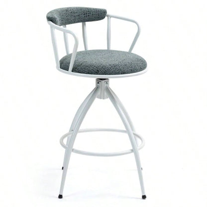 2639; 39; Swivel Counter Height Bar Stool, Set of 2 - Fabric with Metal Frame, Modern Industrial Design Bar Chairs Kitchen Island, Dining Room, Home Bar, Counter BLUE