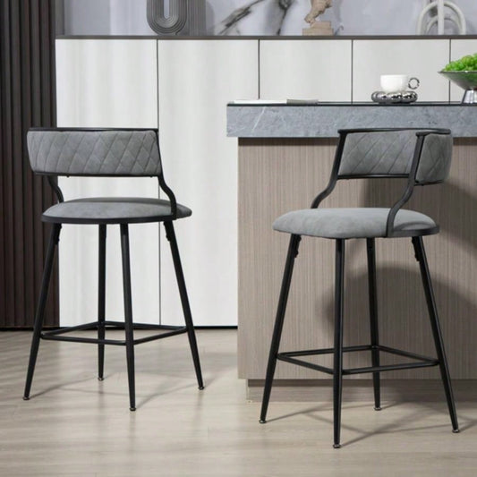 2639; 39; Counter height bar stools PU cover kitchen island counter bar stool with black powder coating base and footrest
