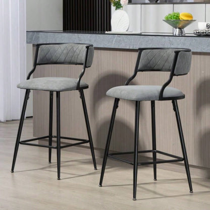 2639; 39; Counter height bar stools PU cover kitchen island counter bar stool with black powder coating base and footrest
