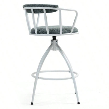 2639; 39; Swivel Counter Height Bar Stool, Set of 2 - Fabric with Metal Frame, Modern Industrial Design Bar Chairs Kitchen Island, Dining Room, Home Bar, Counter BLUE