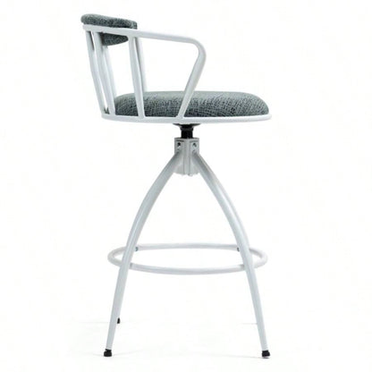2639; 39; Swivel Counter Height Bar Stool, Set of 2 - Fabric with Metal Frame, Modern Industrial Design Bar Chairs Kitchen Island, Dining Room, Home Bar, Counter BLUE