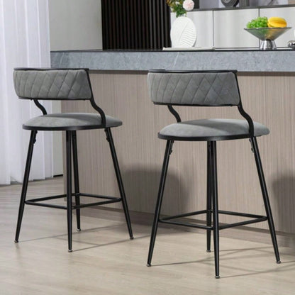 2639; 39; Counter height bar stools PU cover kitchen island counter bar stool with black powder coating base and footrest