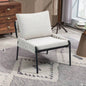 Modern Accent Lounge Chair with Braided Upholstery and Metal Frame, Comfortable Armchair Living Room or Bedroom, Soft Cushioned and Backrest, Set of 1 BEIGE