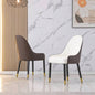 Dining Chairs Set of 2, Dining Chair with PU Leather White and brown metal Living Kitchen Dining Room
