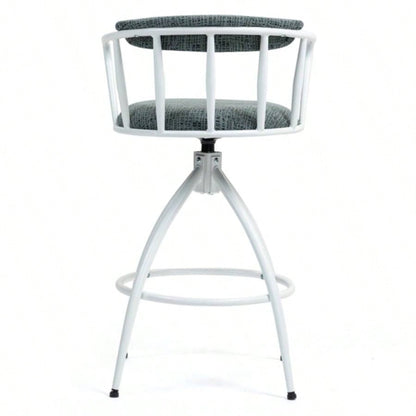2639; 39; Swivel Counter Height Bar Stool, Set of 2 - Fabric with Metal Frame, Modern Industrial Design Bar Chairs Kitchen Island, Dining Room, Home Bar, Counter BLUE