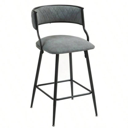 2639; 39; Counter height bar stools PU cover kitchen island counter bar stool with black powder coating base and footrest
