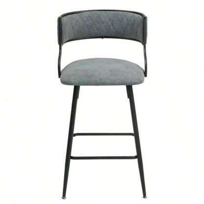 2639; 39; Counter height bar stools PU cover kitchen island counter bar stool with black powder coating base and footrest