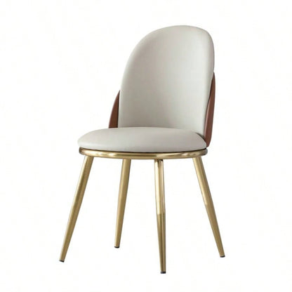 Dining Chairs Set of 2, Modern PU Leather Dining Gold Metal Living Kitchen Dining Room