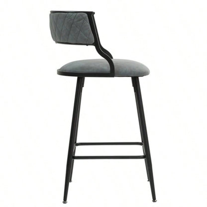 2639; 39; Counter height bar stools PU cover kitchen island counter bar stool with black powder coating base and footrest