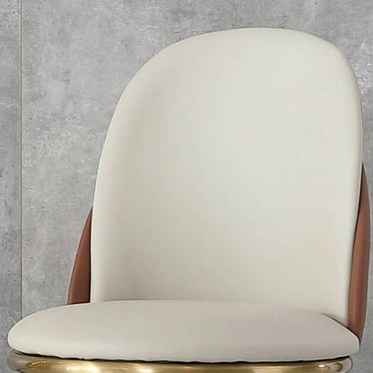 Dining Chairs Set of 2, Modern PU Leather Dining Gold Metal Living Kitchen Dining Room