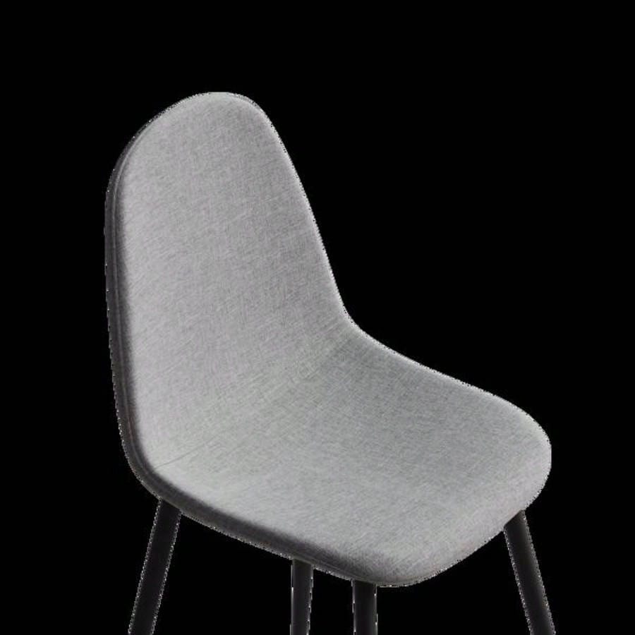 Dining Chairs Set of 4 modern kitchen dining chairs, linen padded seats, and sturdy black metal leg design beige dining table chairs Suitable home and office use