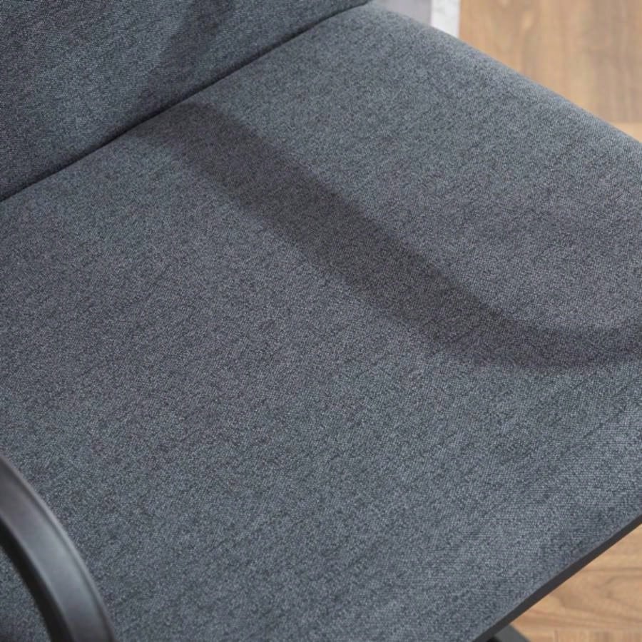 Set of 2, Modern Upholstered Counter Height Bar Stool with Armrests, Metal Frame and Padded, Comfortable Dining Chair Kitchen Island, Home Bar or Restaurant - Dark gray