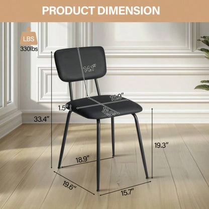 Set of 6 Modern Padded Dining Chairs Kitchen Bar Office Chair, Black