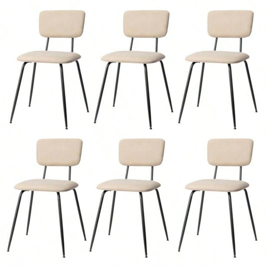 Set of 6 Modern Padded Dining Chairs Kitchen Bar Office Chair, White