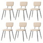 Set of 6 Modern Padded Dining Chairs Kitchen Bar Office Chair, White