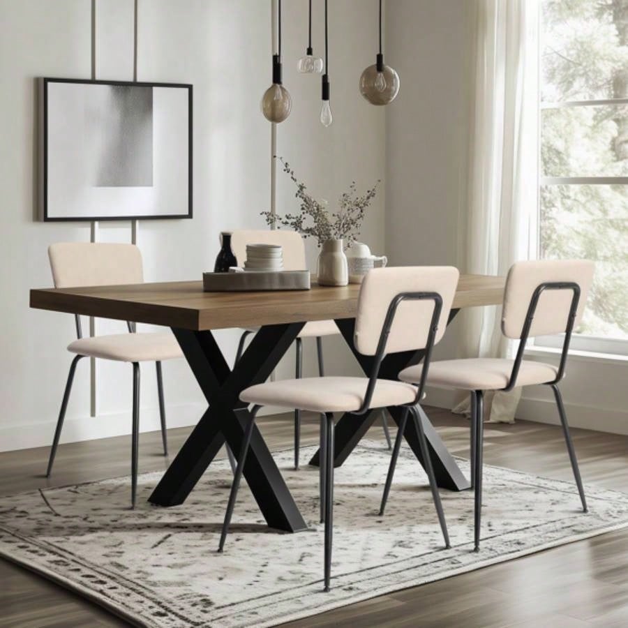 Set of 4 Modern Padded Dining Chairs Kitchen Bar Office Chair, White