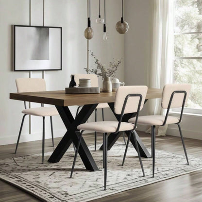 Set of 4 Modern Padded Dining Chairs Kitchen Bar Office Chair, White