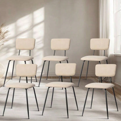 Set of 6 Modern Padded Dining Chairs Kitchen Bar Office Chair, White