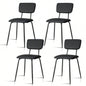 Set of 4 Modern Padded Dining Chairs Kitchen Bar Office Chair, Black