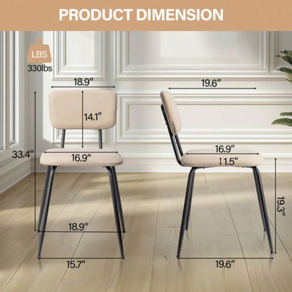 Set of 6 Modern Padded Dining Chairs Kitchen Bar Office Chair, White