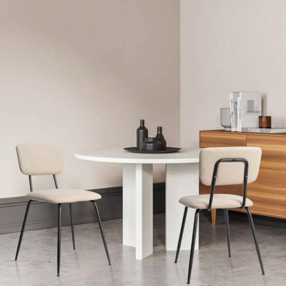 Set of 4 Modern Padded Dining Chairs Kitchen Bar Office Chair, White