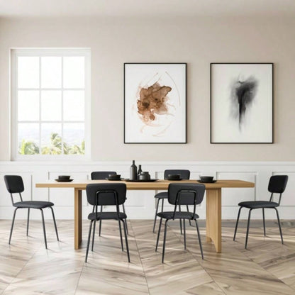 Set of 6 Modern Padded Dining Chairs Kitchen Bar Office Chair, Black